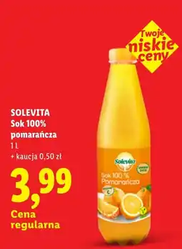 Lidl Sok 100% pomarańcza Solevita oferta