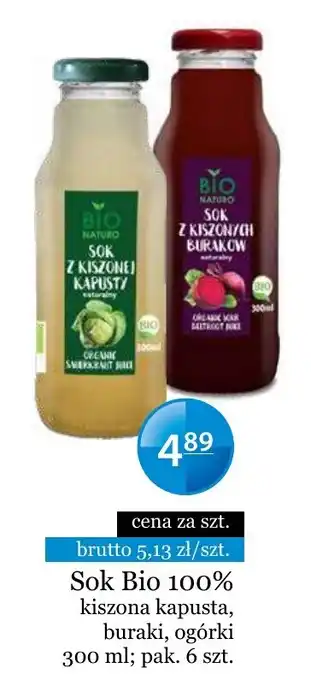 Sok Bio 100% kiszona kapusta, buraki, ogórki