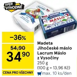 Eurocash Madeta Jihočeské máslo Lacrum Máslo z Vysočiny oferta