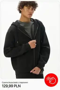 Cropp Czarna bluza basic z kapturem Cropp oferta