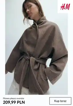 H&M Filcowy płaszcz oversize H & M oferta