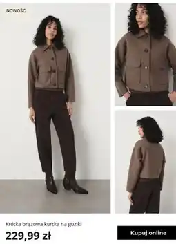 Greenpoint Krótka brązowa kurtka na guziki Greenpoint oferta
