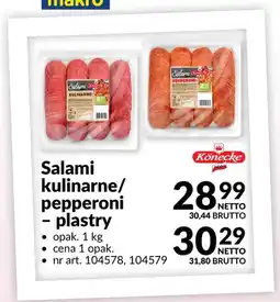 Makro Salami pepperoni plastry Könecke oferta
