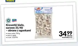 Makro Krewetki białe surowe obrane z ogonkami Aro oferta