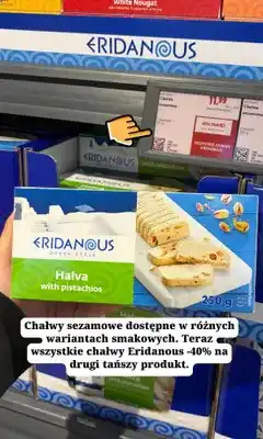 Lidl Chałwa sezamowa Eridanous z pistacjami oferta