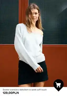 Bershka Sweter oversize z dekoltem w serek soft touch oferta