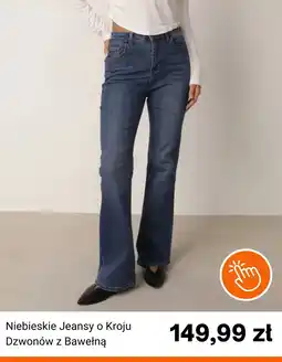Born2be Niebieskie Jeansy o Kroju Dzwonów z Bawełną oferta