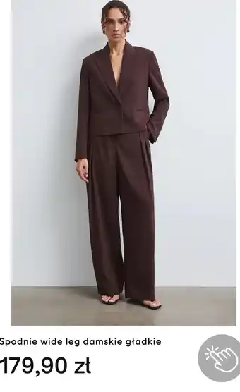 Spodnie wide leg damskie gładkie