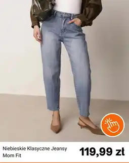 Born2be Niebieskie Klasyczne Jeansy Mom Fit oferta
