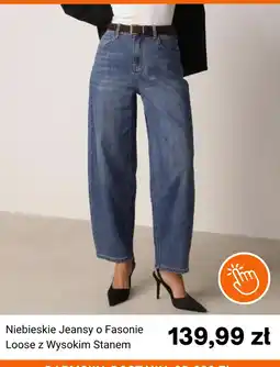 Born2be Niebieskie Jeansy o Fasonie Loose z Wysokim Stanem oferta