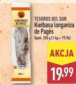 ALDI TESOROS DEL SUR Kiełbasa longaniza de Pagès oferta