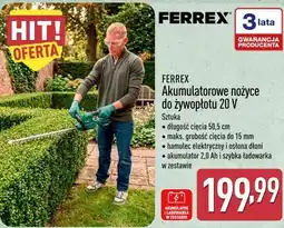 ALDI FERREX Akumulatorowe nożyce do żywopłotu 20 V oferta
