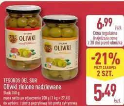 ALDI Tesoros del Sur Oliwki zielone nadziewane z pastą paprykową lub pastą cytrynową oferta