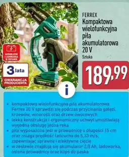 ALDI FERREX Kompaktowa wielofunkcyjna piła akumulatorowa 20 V oferta