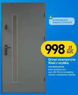 Castorama Drzwi zewnętrzne Risel z szybką 80 cm oferta