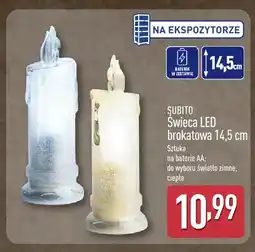 ALDI Świeca LED brokatowa 14,5 cm Subito oferta