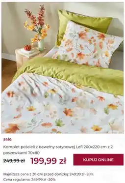 Home&You Komplet pościeli z bawełny satynowej Lefi 200x220 cm z 2 poszewkami 70x80 oferta