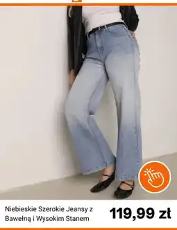 Born2be Niebieskie szerokie jeansy z bawełną i wysokim stanem Born2be oferta