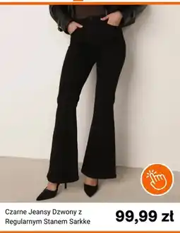Born2be Czarne jeansy dzwony z regularnym stanem Sarkke born2be oferta