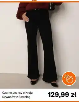 Born2be Czarne jeansy o kroju dzwonów z bawełną Born2be oferta