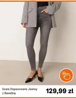 Born2be Szare dopasowane jeansy z bawełną Born2be oferta