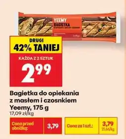 Biedronka Bagietka do opiekania z masłem i czosnkiem Yeemy, 175 g oferta