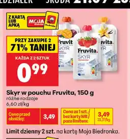 Biedronka Jogurt Skyr w pouchu Fruvita Truskawka oferta