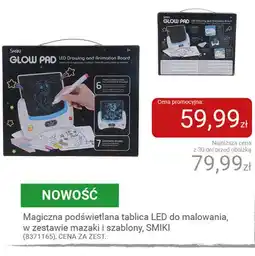 Smyk Magiczna podświetlana tablica LED do malowania w zestawie mazaki i szablony Smiki oferta