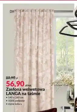 Agata Meble Zasłona welwetowa Langa na taśmie 140x260 cm oferta