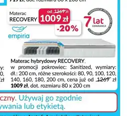 Agata Meble Materac hybrydowy Recovery 80x200 cm Empiria oferta