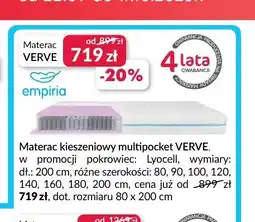 Agata Meble Materac kieszeniowy multipocket Verve 80x200 cm Empiria oferta