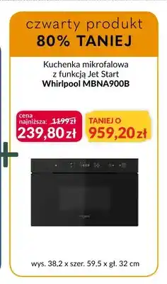 Agata Meble Kuchenka mikrofalowa z funkcją Jet Start Whirlpool MBNA900B oferta