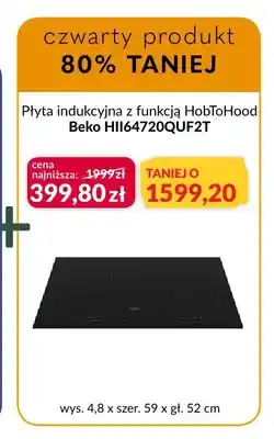 Agata Meble Płyta indukcyjna z funkcją HobToHood Beko HII64720QUF2T oferta