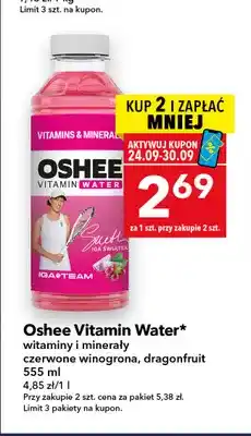 Lewiatan Napój Oshee Vitamin Water witaminy i minerały czerwone winogrona dragonfruit oferta