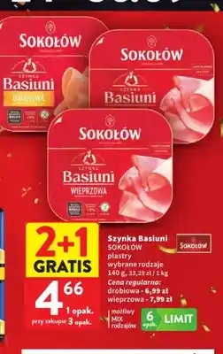 Intermarche Szynka Basiuni drobiowa w plastrach Sokołów oferta