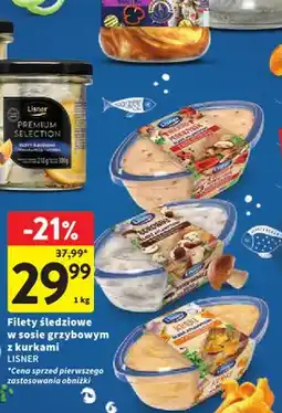 Intermarche Filety śledziowe w sosie grzybowym z kurkami Lisner oferta