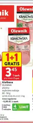 Intermarche Kiełbasa sucha krakowska z pieprzem w plastrach Olewnik oferta