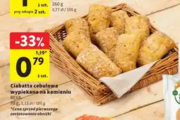 Intermarche Ciabatta cebulowa wypiekana na kamieniu Reva oferta