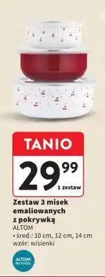 Intermarche Zestaw 3 misek emaliowanych z pokrywką Altom oferta
