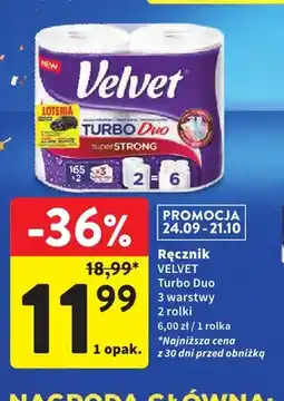 Intermarche Ręcznik Velvet Turbo Duo 3 warstwy oferta