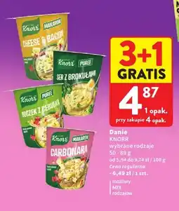 Intermarche Danie makaron Cheese & Bacon Knorr oferta