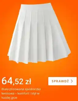 Allegro Biała plisowana spódniczka tenisowa oferta