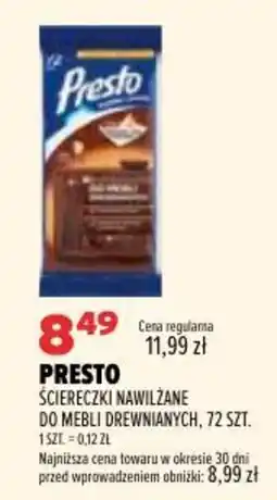 Drogerie Natura Ściereczki nawilżane do mebli drewnianych Presto oferta