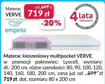 Materac kieszeniowy multipocket VERVE