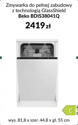 Agata Meble Zmywarka do pełnej zabudowy z technologią GlassShield Beko BDIS38041Q oferta