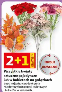 Auchan Wszystkie kwiaty sztuczne pojedyncze lub w bukietach na gałązkach oferta