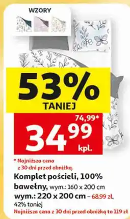 Auchan Komplet pościeli, 100% bawełny, wym.: 160 x 200 cm oferta