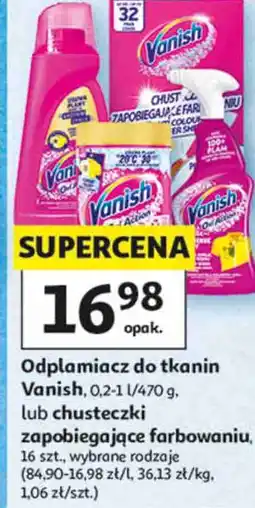 Auchan Vanish Odplamiacz do tkanin lub chusteczki zapobiegające farbowaniu oferta