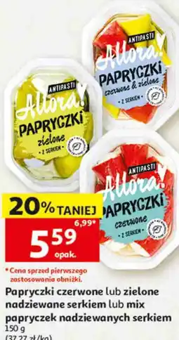Auchan Papryczki czerwone lub zielone nadziewane serkiem Allora! oferta