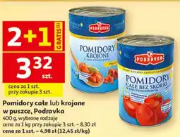 Auchan Pomidory całe lub krojone w puszce Podravka oferta
